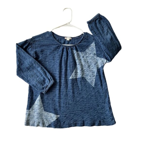 Crewcuts Other - Crewcuts Indigo Blue Stars 100% Cotton LS Top Girls Size 12